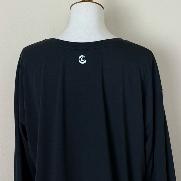 Johnny Was Calme Effect Long Sleeve Black T-Shirt Women Size Large Lounge - Picture 9 of 13